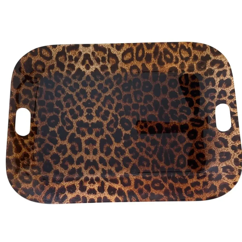 Banana Republic lucite leopard tray